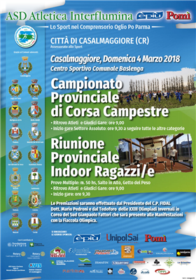 Domenica 11 Marzo 2018 Campionato Provinciale Indoor  Prove Multiple Ragazzi/e (2^ giornata)