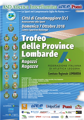 Domenica 7 Ottobre : TROFEO delle PROVINCIE : categorie RAGAZZI - RAGAZZE